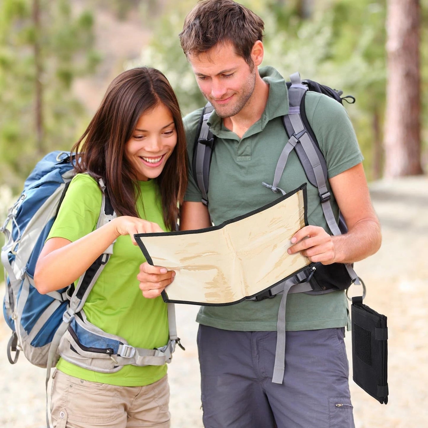 WGLILO Tactical Map Case, Military-Grade Army Gear for Land Navigation Kit Outdoors or Hiking, Map Pouch Holder Army Protector Foldable Storage Bag, 13 x 10, Tan