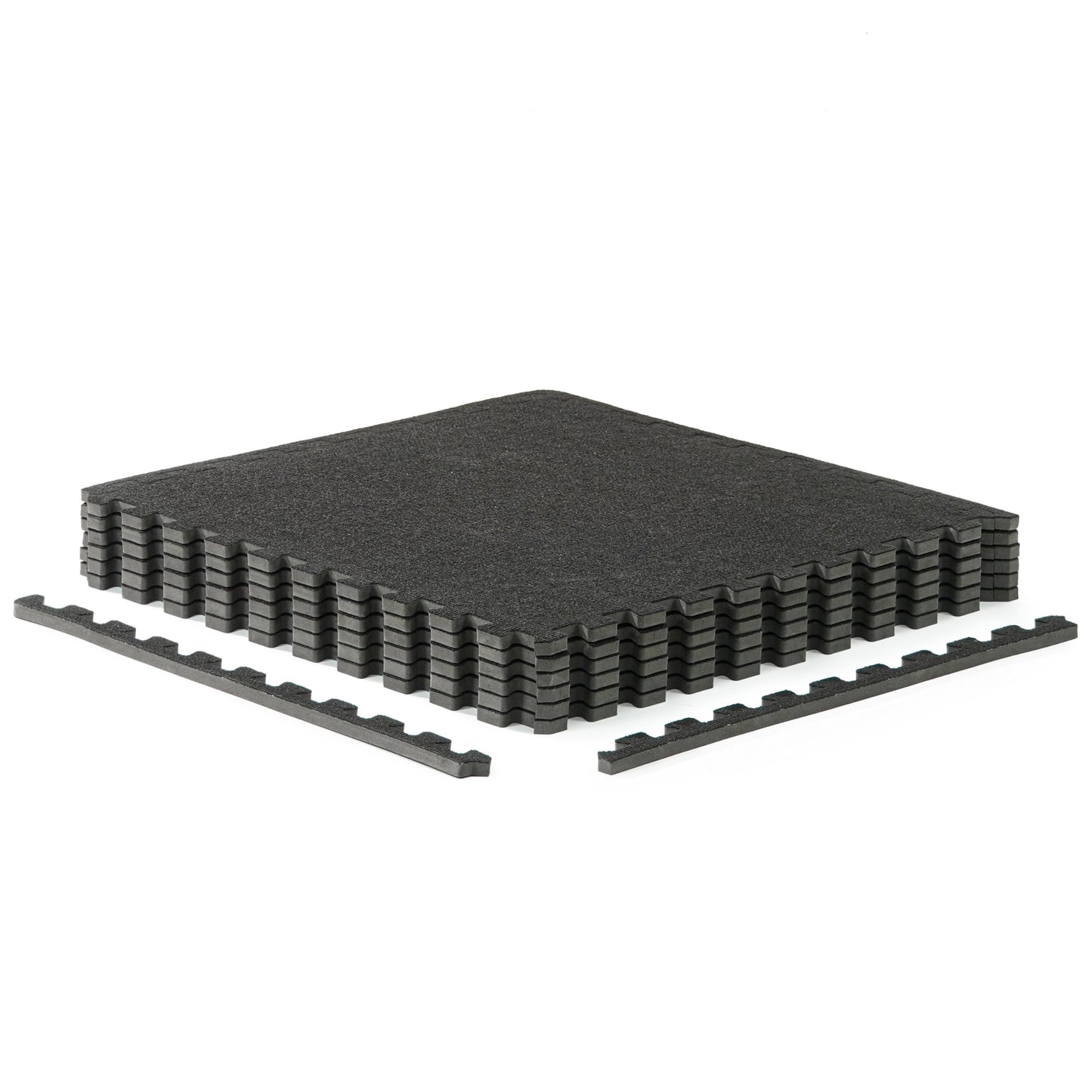 CAP Barbell 1/2-Inch Interlocking EVA Foam Exercise Puzzle Mat Home Flooring - 1 Pack | 24" x 24" x 1/2" | Carpet Top - Black