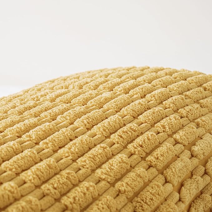 Fancy Homi Mustard Yellow Long Body Lumbar Lumbar Decorative Throw Pillow Covers 20x54 Inch for Bed Couch Bedroom Bench, Soft Corduroy Rectangle Solid Pillow Case, Rustic Farmhouse Boho Room Decor