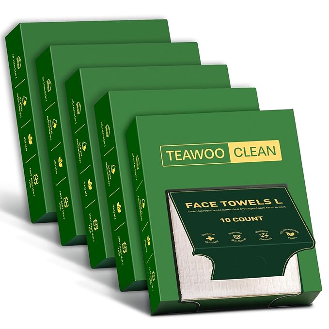 Face Towels Disposable, 100% Viscose Fiber Double-Sided Facial Towelettes