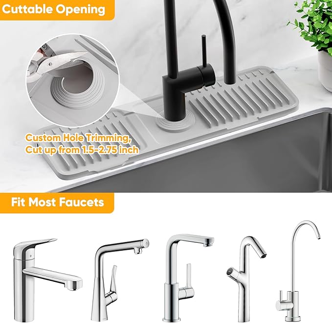 17.7'' Folding Faucet Mat for Kitchen Sink Splash Guard Kitchen Sink Faucet Mat