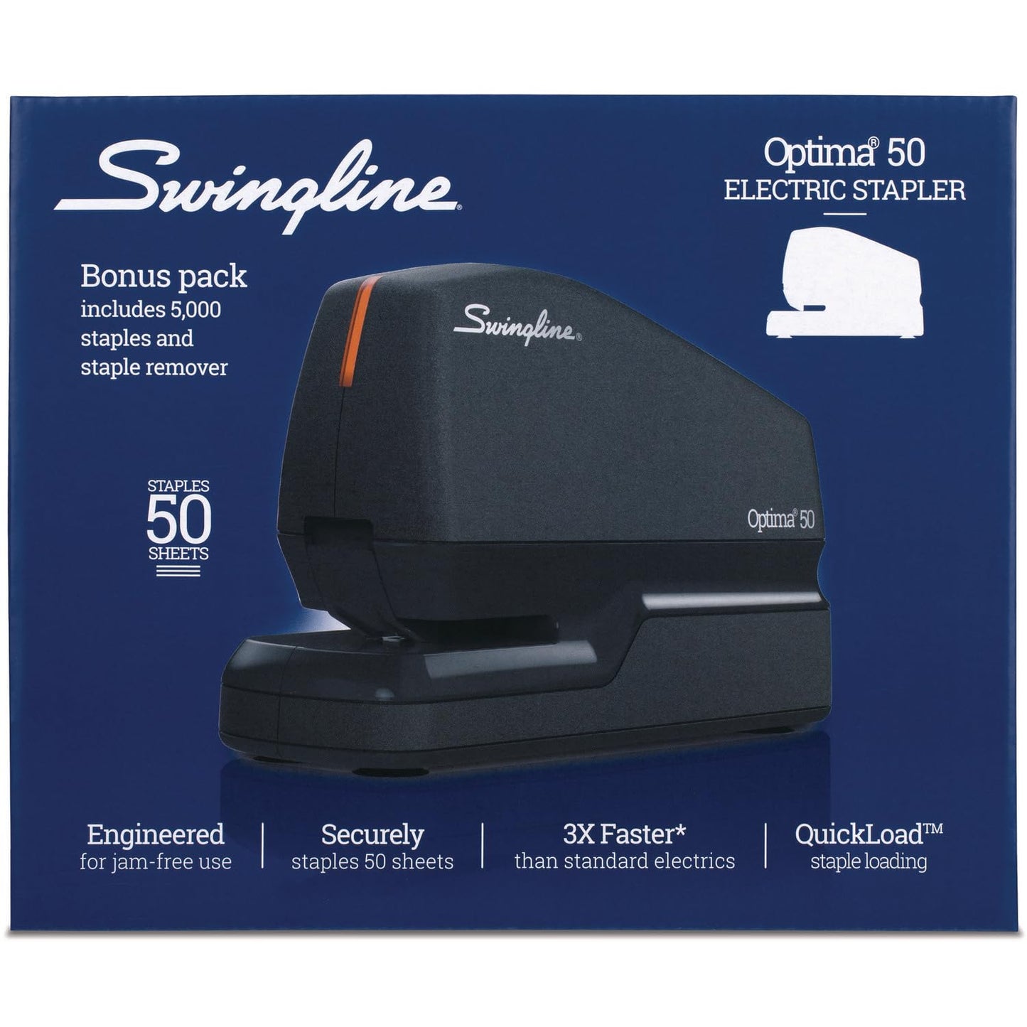 Swingline Optima 45 Electric Stapler, 45-Sheet Capacity, Silver