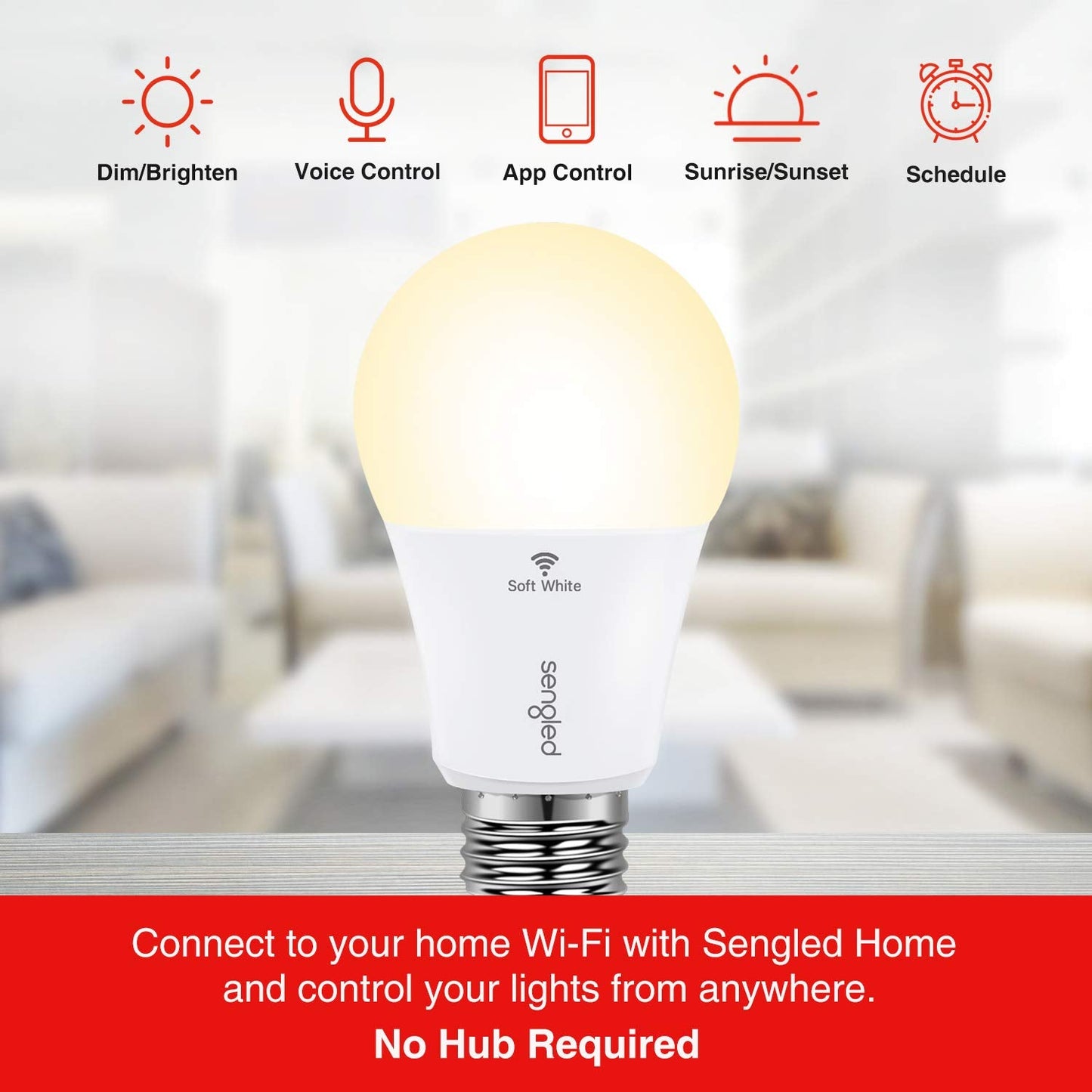 Sengled Smart Light Bulbs, Retro WiFi Light Bulbs, Vintage Filament Led light Bulbs, Smart Edison Bulbs That Work with Alexa & Google, ST19 Led Bulb 60 Watt Equivalent, 2000K E26 No Hub Required,4Pack