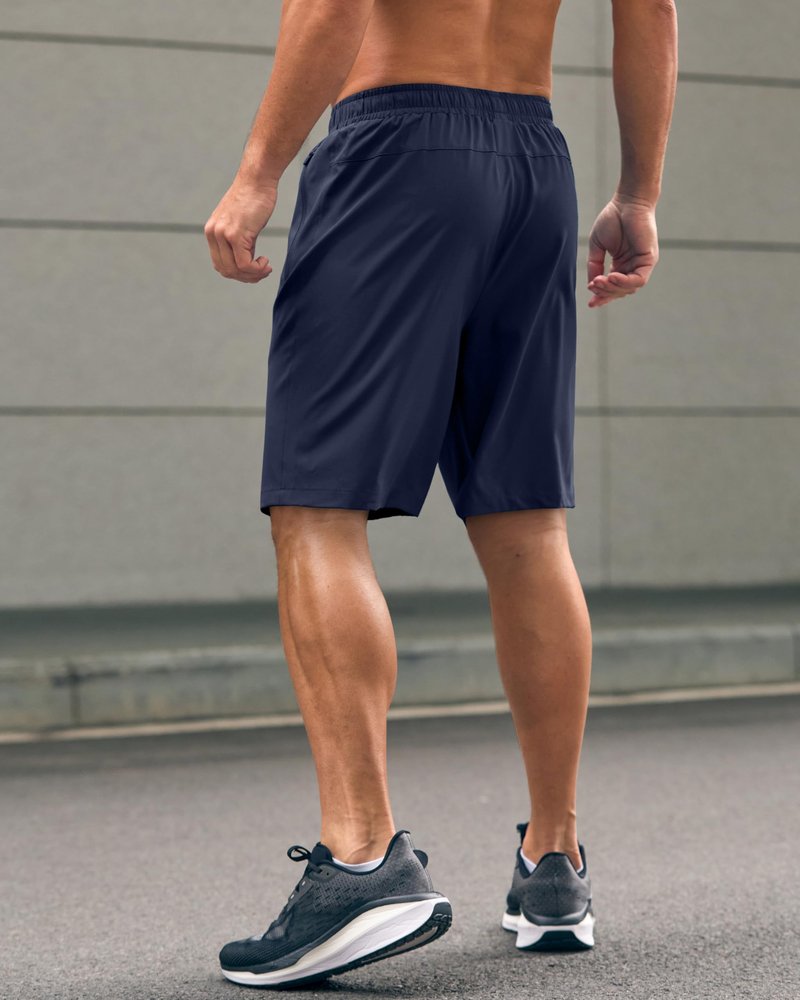 G Gradual Men's Athletic Running Shorts with Zipper Pockets Quick Dry 7"/ 5"/ 9" Workout Gym Shorts for Basketball Hiking(Navy,9XL-New)