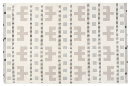 Revival Rugs Comb 5'x8' Area Rugs for Living Room Bedroom Dining Room - Washable, 100% Recycled, Oeko-TEX Certified, Modern, Medium Pile, Beige, Cream, Gray