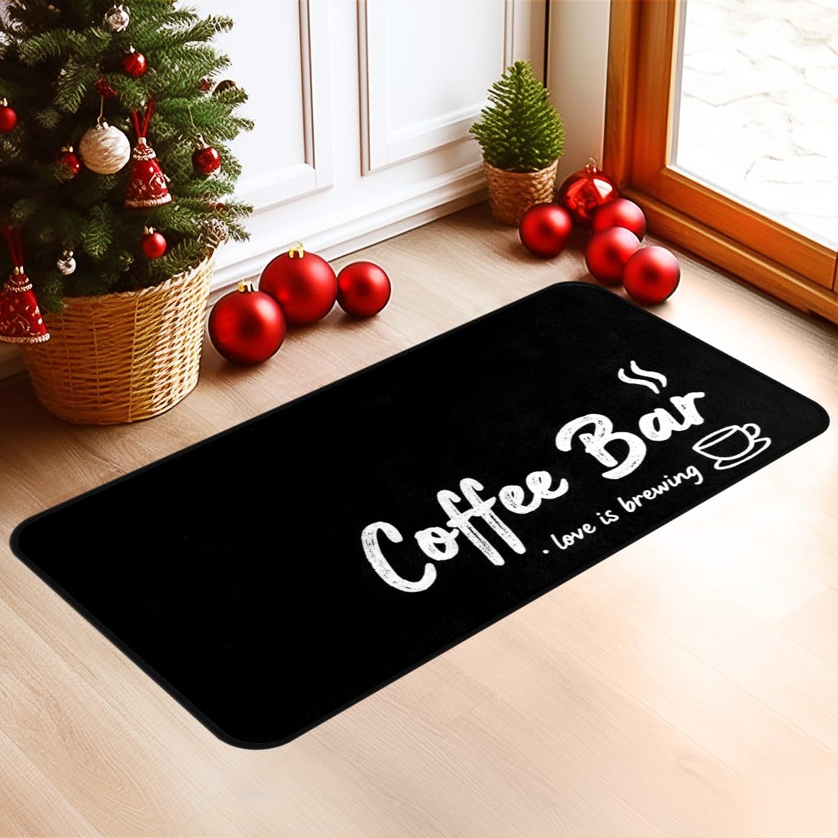 Coffee (A045) Kitchen Mats for Floor,20"x48" Coffee Theme Area Rugs