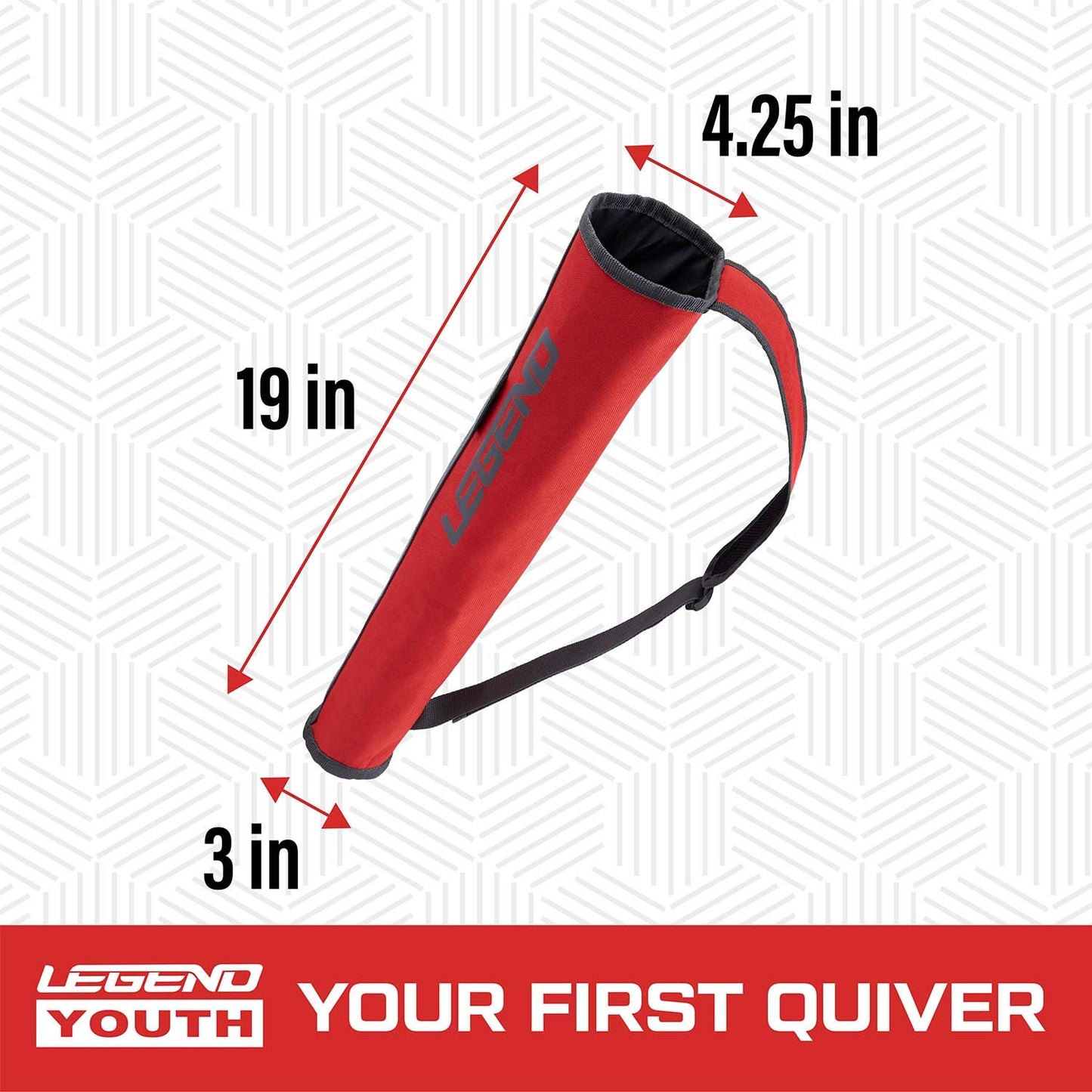 Legend Arrow Quiver for Kids and Adults - 16 Capacity Arrow Case, Back Bow Quiver for Left or Right-Handed Archers with Padded Shoulder Strap for Sling Carry