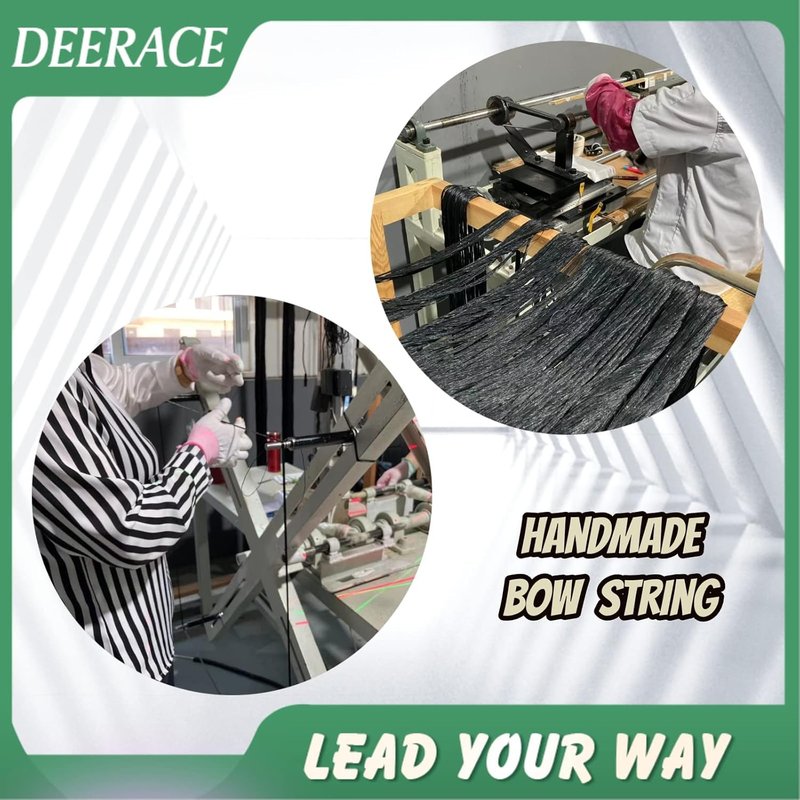 DeeRace Traditional Recurve Bow String and Bowstring Finger Savers Set, Dacron Bow String with Finger Guards (AMO 50” (Actual Length 46”), 16 Strands (Recommended for up to 65 lbs))