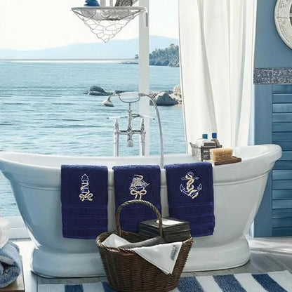 3 Pack Coastal Nautical Hand Towels