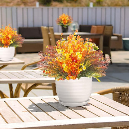 12 Bundles Artificial Fall Flowers UV Resistant Autumn Decorations for Thanksgiving Home Kitchen Room Farmhouse Floral Arrangements Indoor Outdoor