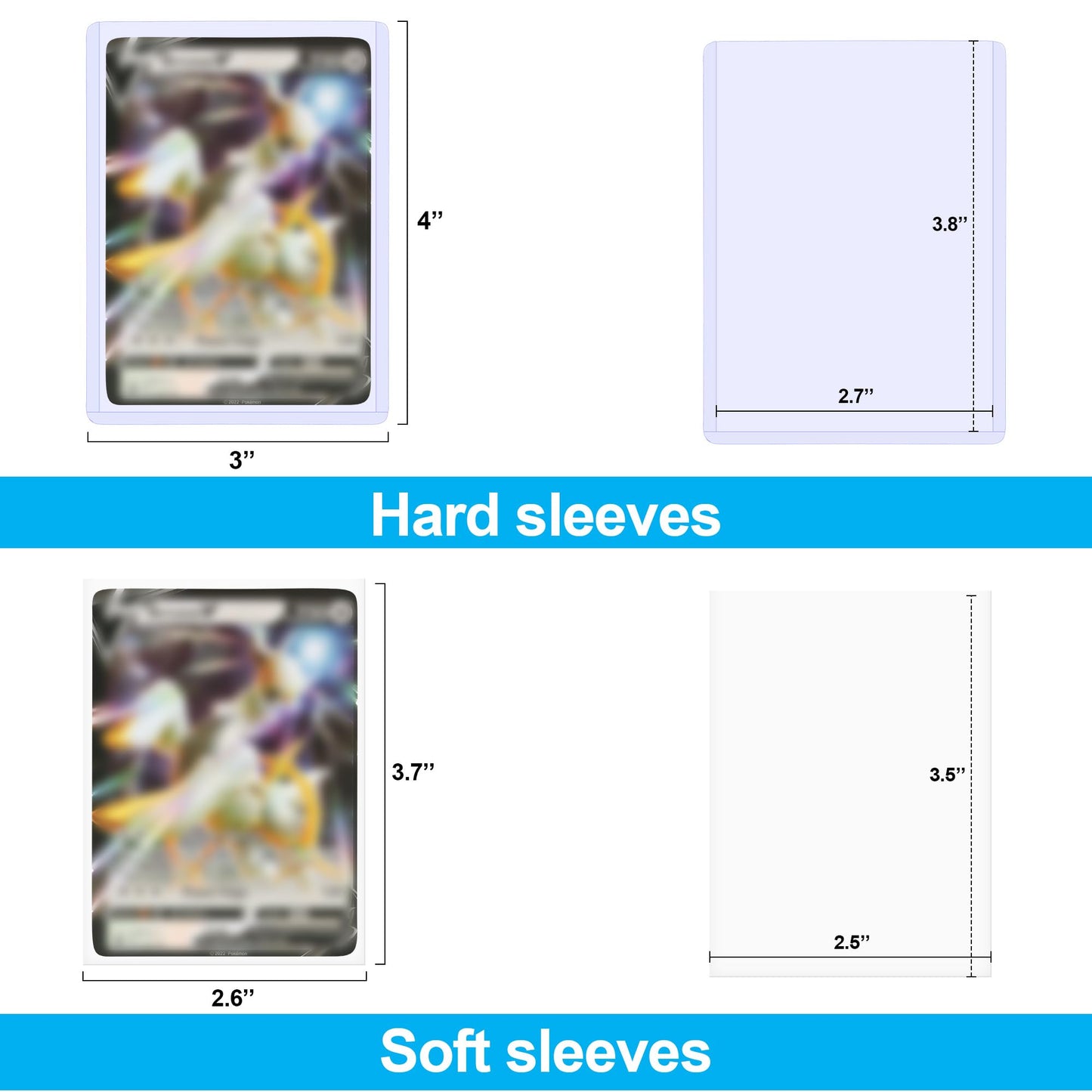 SummitFlare 200 Pack Card Sleeves & Top Loaders, Protects 100 Standard Cards, 3"x4" Hard Plastic Card Protectors, Premium Rigid Holder for Trading Sports Football Game Cards (100 Rigid + 100 Clear)