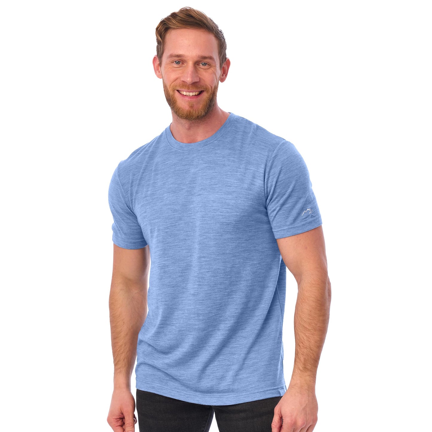 Merino.tech Merino Wool T-Shirt Mens - 100% Merino Wool Undershirt Lightweight Base Layer (Woodland Grey Blue, Small)
