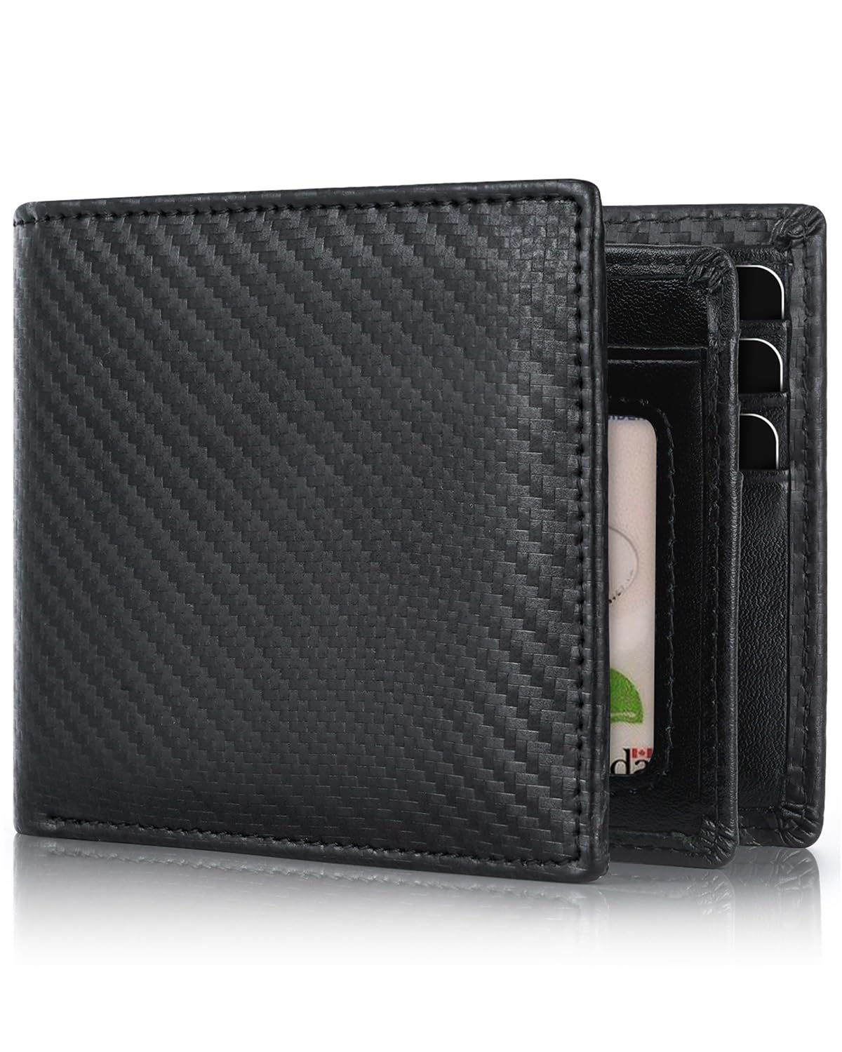 Swallowmall Mens Wallet Rfid Blocking Leather Wallet for Men Bifold Wallets with 1 ID Window 13 Card Holders