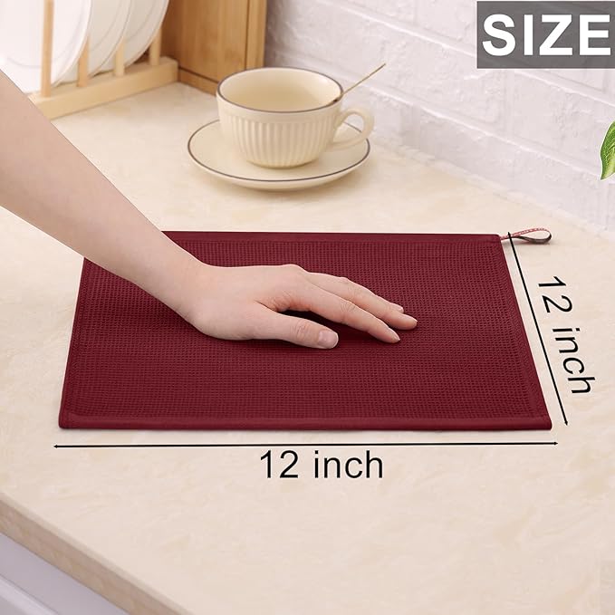Homaxy 100% Cotton Waffle Weave Dish Cloths