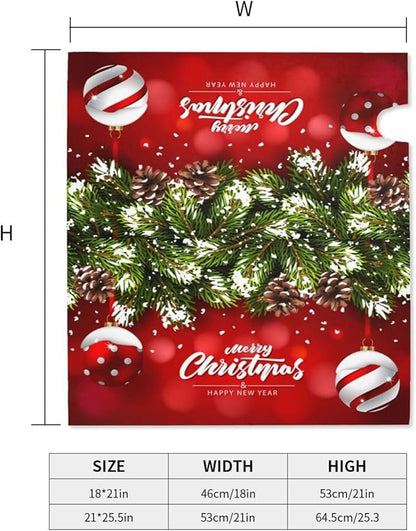 Christmas Mailbox Covers Ball Fir Branch Red Magnetic Letter Post Box Cover Standard Size 21 x 18 Inch Garden Yard Home New Year Holiday Decorative