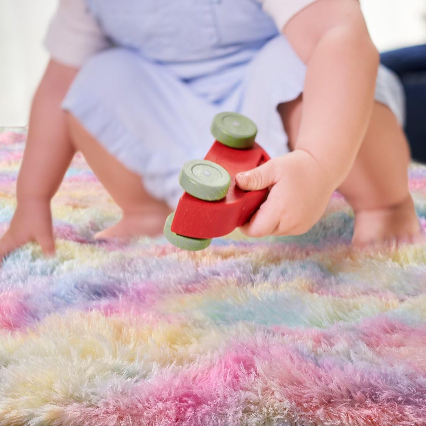 junovo Washable, Non-Slip Area Rug, Soft Rainbow Area Rug for Girl's Room, Children's Play mat, Baby Girl Bedroom Nursery Home Bedroom, 2ft x 3ft Tie-Dyed Rainbow