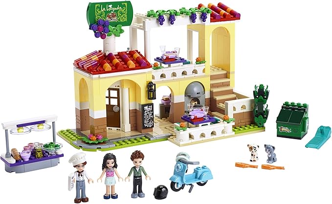 LEGO Friends Heartlake City Restaurant 41379 Restaurant Playset with Mini Dolls and Toy Scooter for Pretend Play Cool Building Kit Includes Toy Kitchen Pizza Oven and More (624 Pieces)