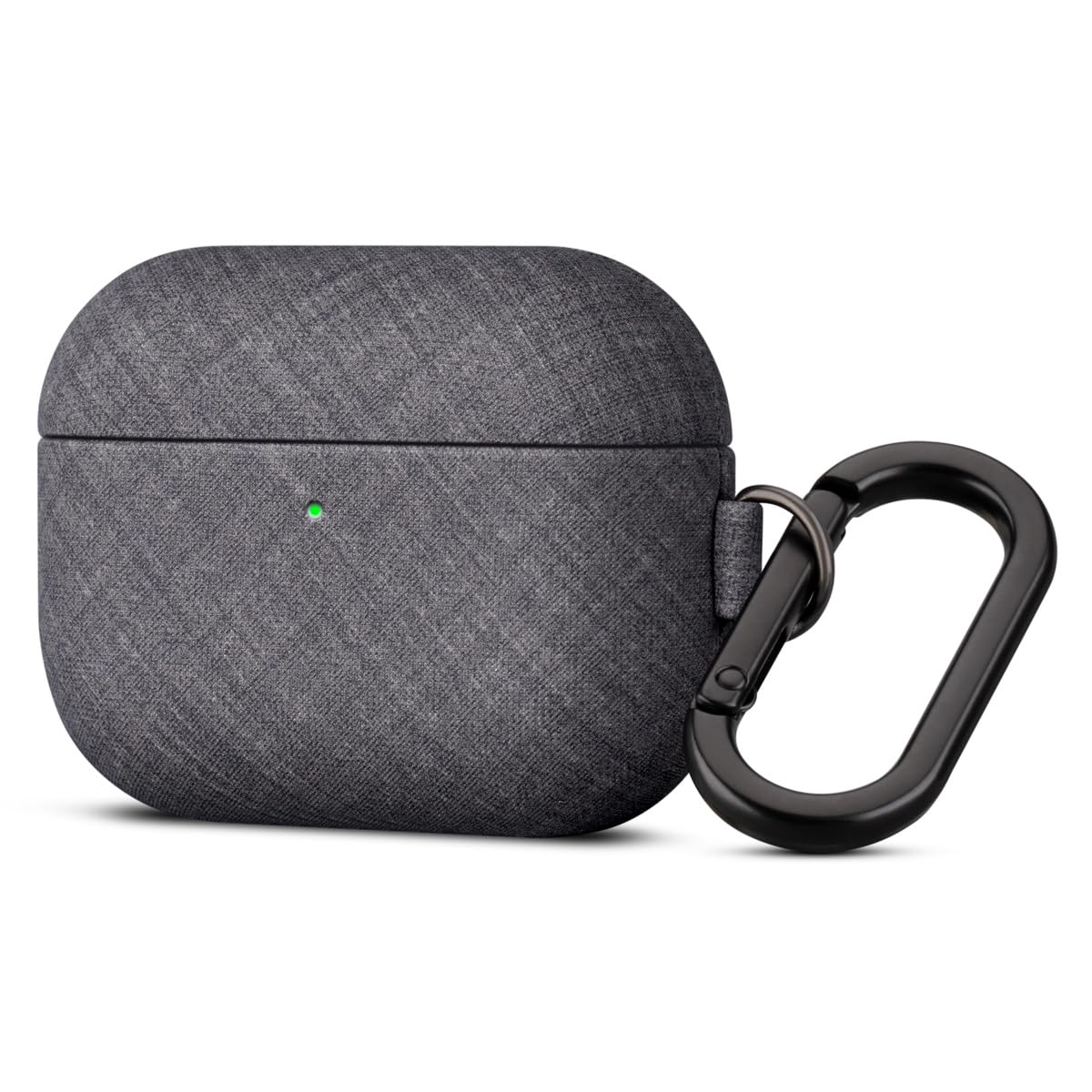 Haobobro Handmade Case - for AirPods Pro 3 Case Cover with Keychain - Selected Skin-friendly Vegan Leather, Linen Cloth style, Drop Protective Hard Cover for AirPods Pro 3rd Generation Earbuds - Black