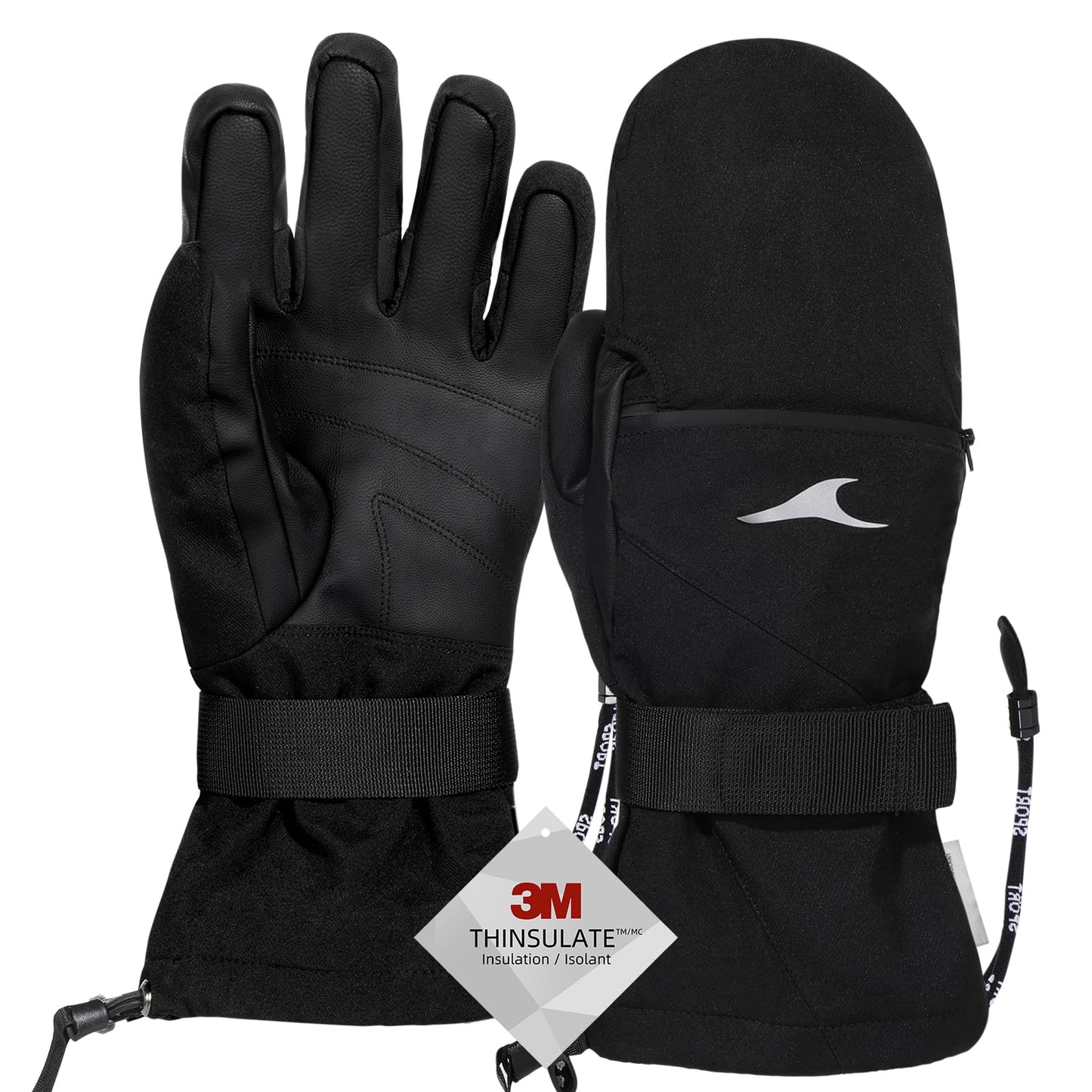 Achiou Ski Gloves,Winter Cold Weather Gloves for Men Women,Waterproof Touchscreen Snow Mittens