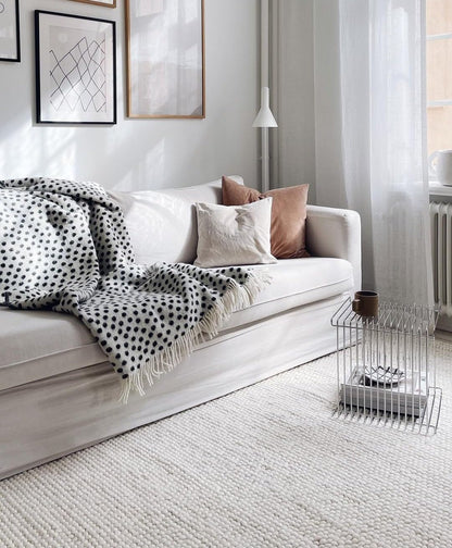 S & L Homes Wool Cotton Hand Woven Chunky Knit Popcorn Rug - Ivory Contemporary Area Rug for Living Room Bedroom (5' x 8' - Ivory)