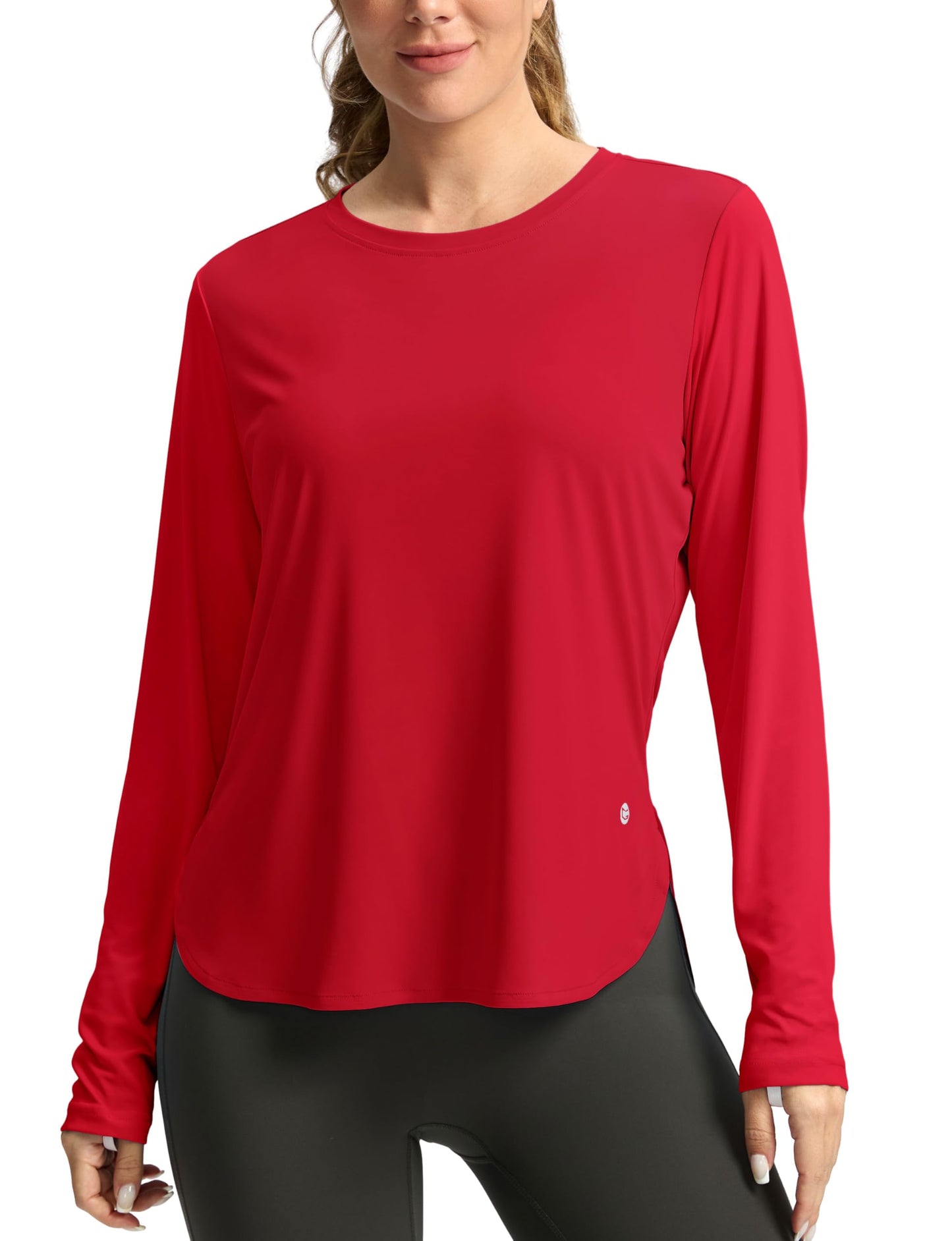 Women's Sun Shirts UPF 50+ Long Sleeve UV Protection Shirt Lightweight Quick Dry Workout Hiking Tops for Women(Red,XS)