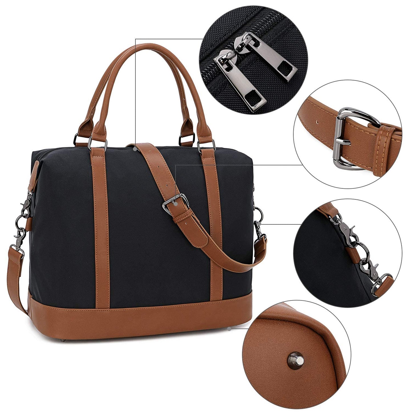 CAMTOP Women Ladies Weekender Travel Bag Canvas Overnight Carry-on Duffel Tote Luggage