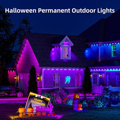 Permanent Outdoor Lights for House, 100ft Smart RGB&IC LED Eaves Light, Daily and Accent Lighting, 212 Scene Modes, Alexa & Google Assistant Compatible, Daily Party Halloween Christmas Decor