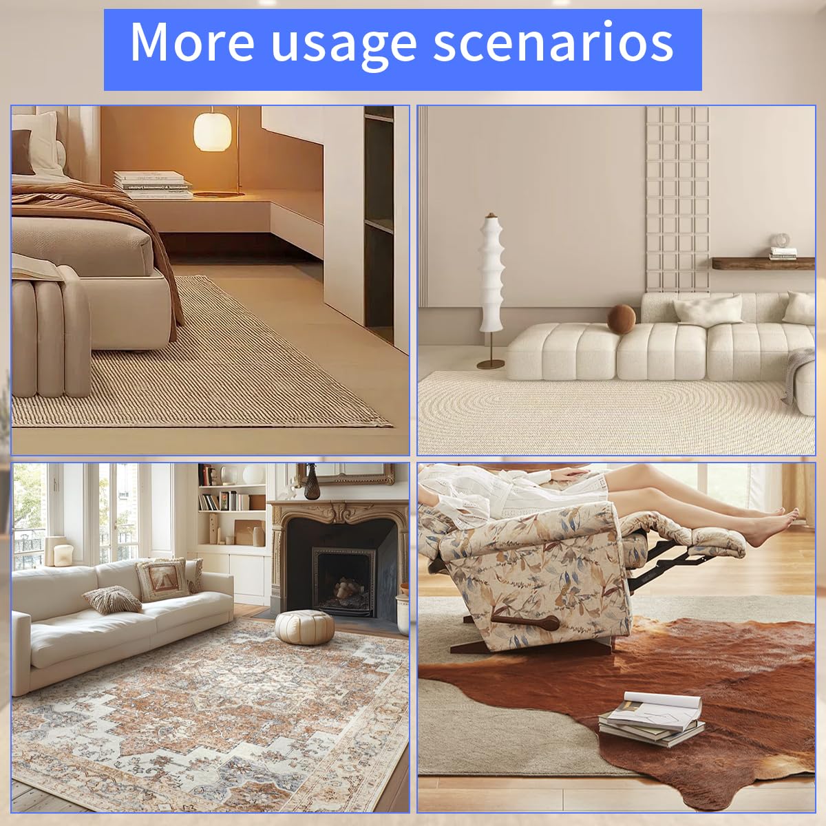 Extra Large Area Rug Cushioned Pad, 5x7 Ft 1/2”Thick Felt Pad for Hardwood Floors, Keeps Rug in Place Soft