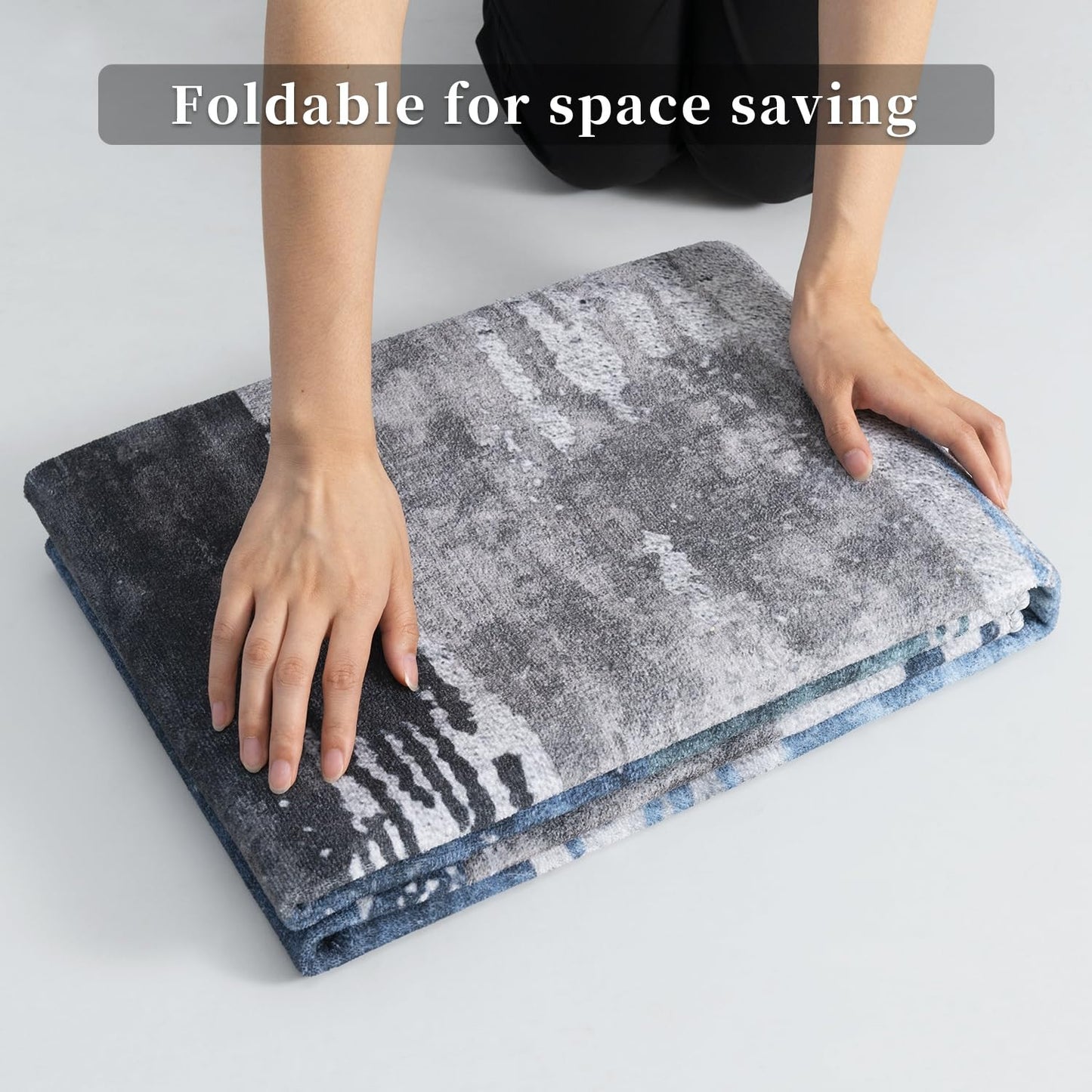 Ciicool 2x6 Washable Runner Rug, Modern Abstract Hallway Rugs Runner, Non-Slip Thin Accent Rug Lightweight Navy Grey Print Distressed Carpet for Laundry Entryway Bedroom Kitchen Bathroom Indoor