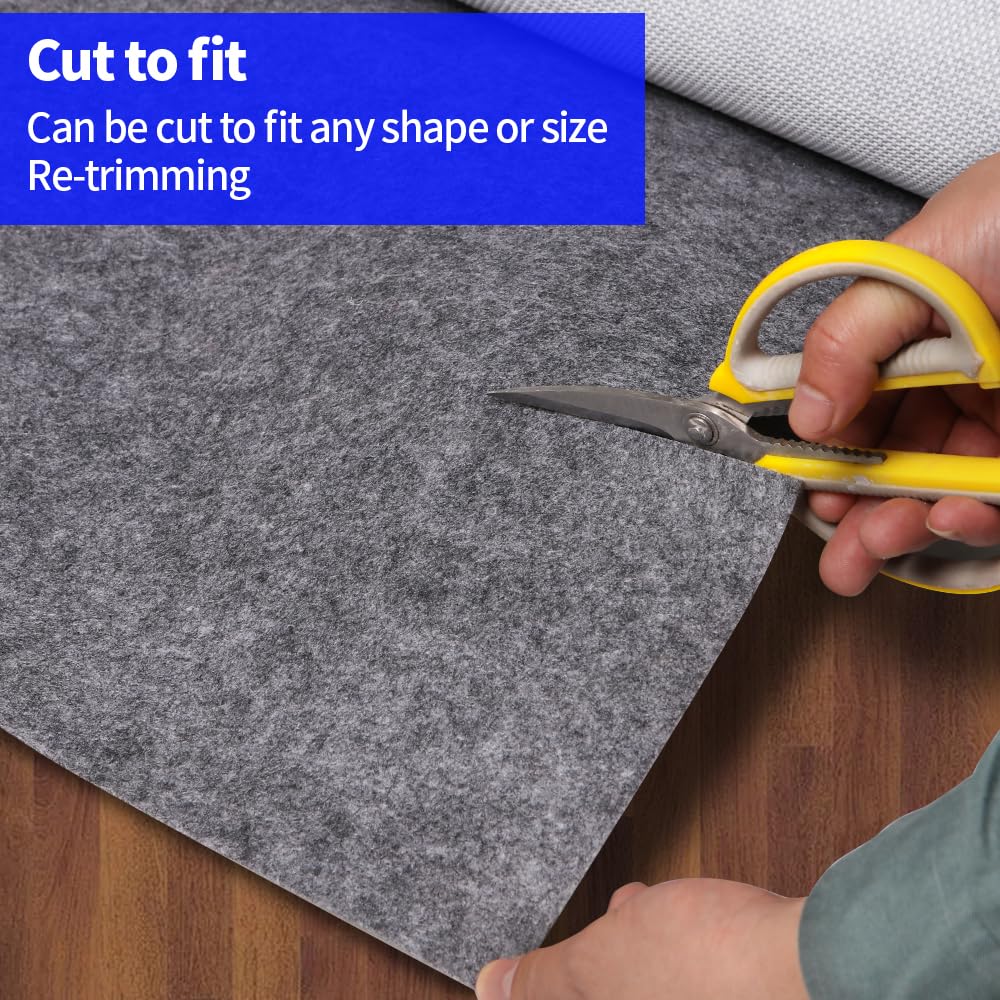 Waterproof Non-Slip Rug Pad 5x7 for Large Area Rugs Durable Felt Floor Protection pad for All Floors, Suitable for Cutting. Rug Pads Keep Rugs in Place and Provide Cushioning