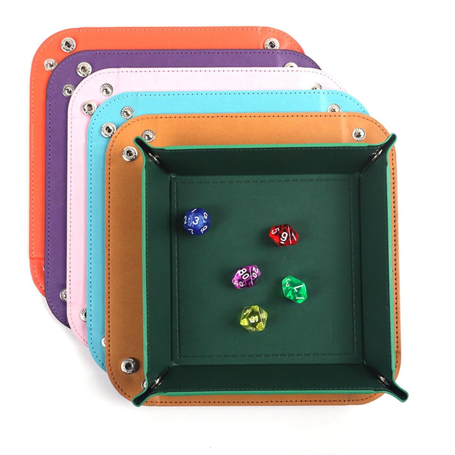 siduater Valet Tray Desktop Storage Organizer – Vegan Leather Catchall Tray Bedside Vanity Tray Nightstand Caddy Holder for Remote Controller, Watch, Keys, Phone, Wallet, Coin, Jewelry, Midnight Green