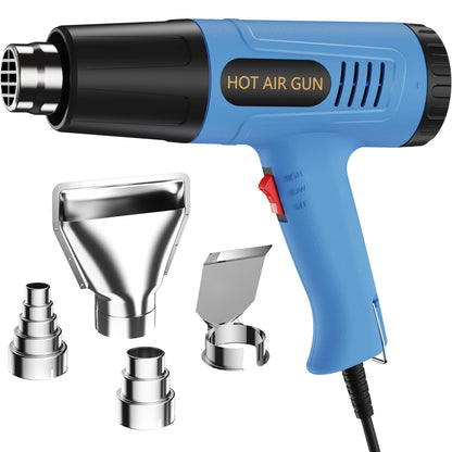 URTOOLS Heat Gun, 900W Hot Air Gun with 2 Temp Settings 572 & 1112°F, Overload Protection, 4 Nozzles, 5FT Cord, Heat Shrink Gun for Crafts, Resin, Vinyl Wrap, Soldering & Phone Repair