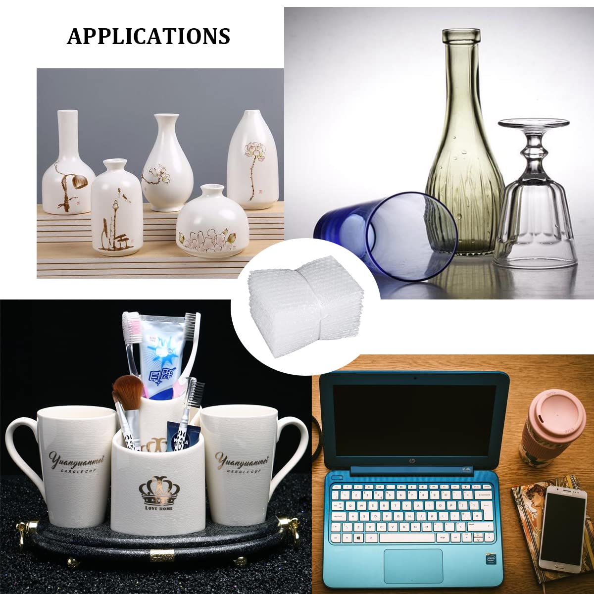 8 x 10inch Clear Bubble Out Bag Pouches, Yision 50PCS Protective Bubble Cushion Wrap Bag, Double Wall Shockproof for Moving, Shipping and Storage