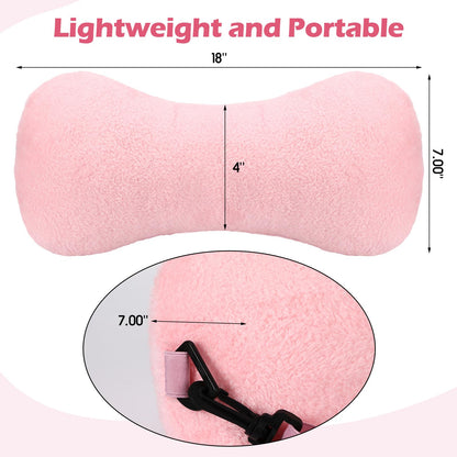 1 Pc Neck Pillow for Recliner Headrest Pillow Bone Shaped Chair Plush with Adjustable Strap Neck Support and Pain Relief Curve Head Cushion for Car Travel Airplane (Grey)