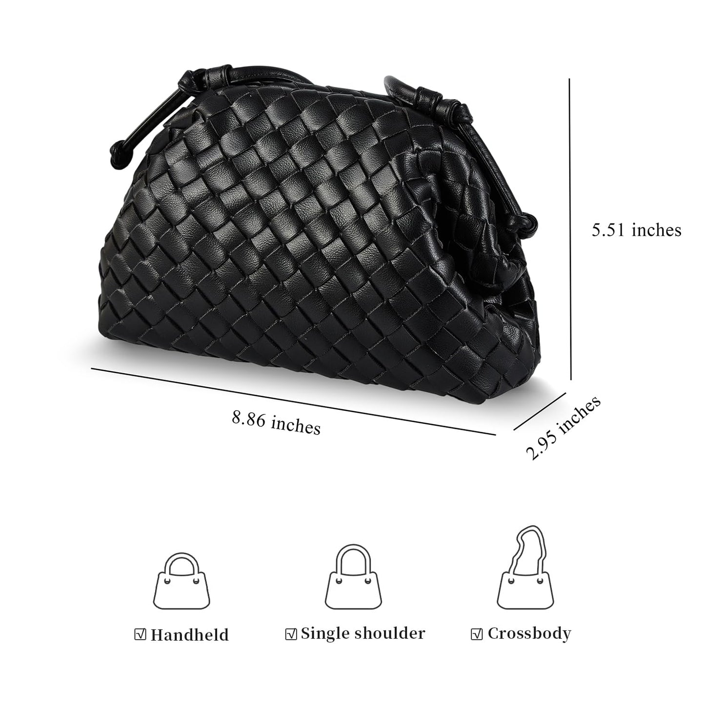 Huralona Dressy Pleated Vegan Leather Clutch Purse Woven Soft Cloud Dumpling Clutch Bag for Women PU Evening Purse Handbag (Nude)