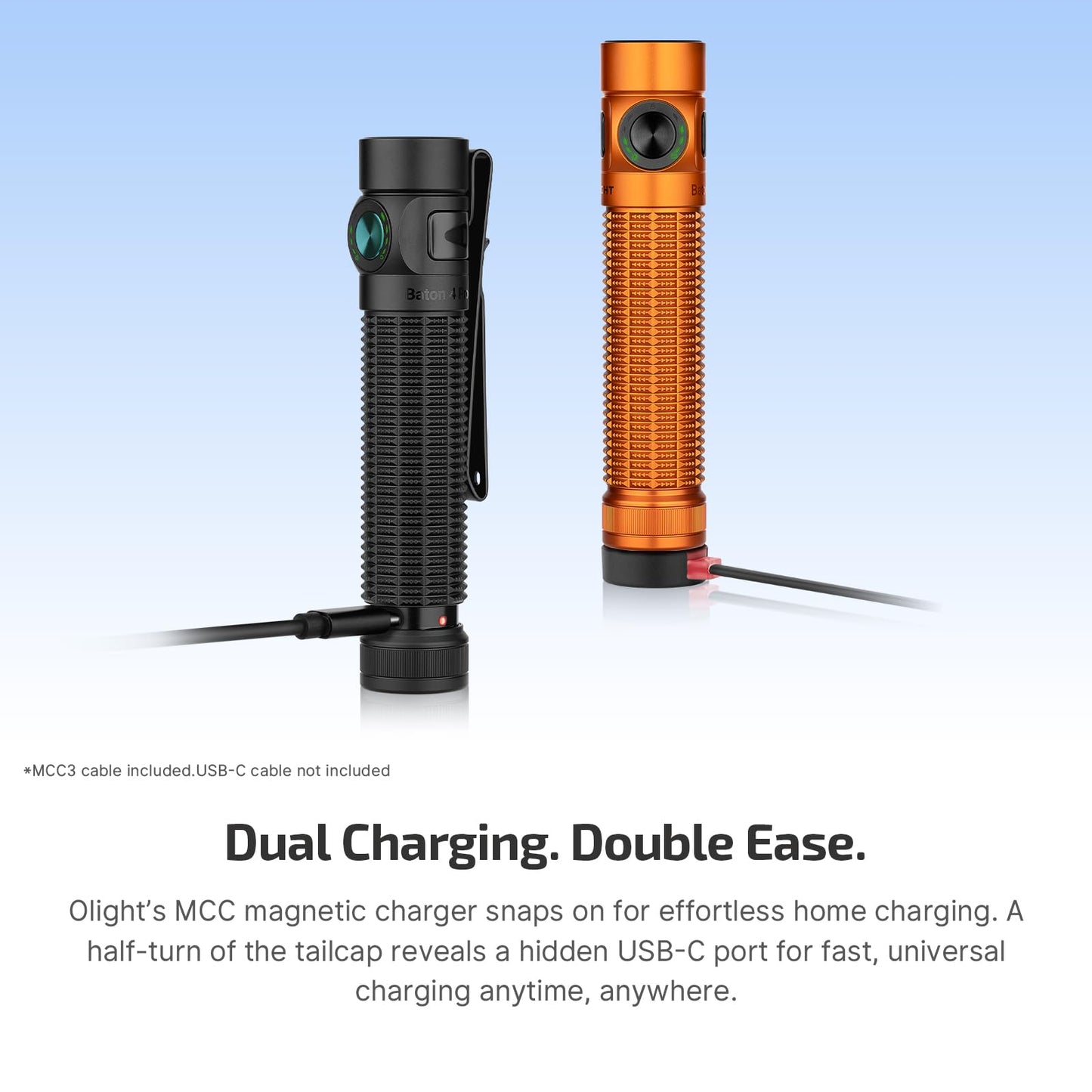 OLIGHT Baton4 Pro EDC Flashlight Rechargeable, 1600 Lumens Small Pocket LED Light with Tactical Switch and Magnetic & USB C Dual Charging, IPX8 for Home Use, Camping, Outdoor and Emergency (Black)