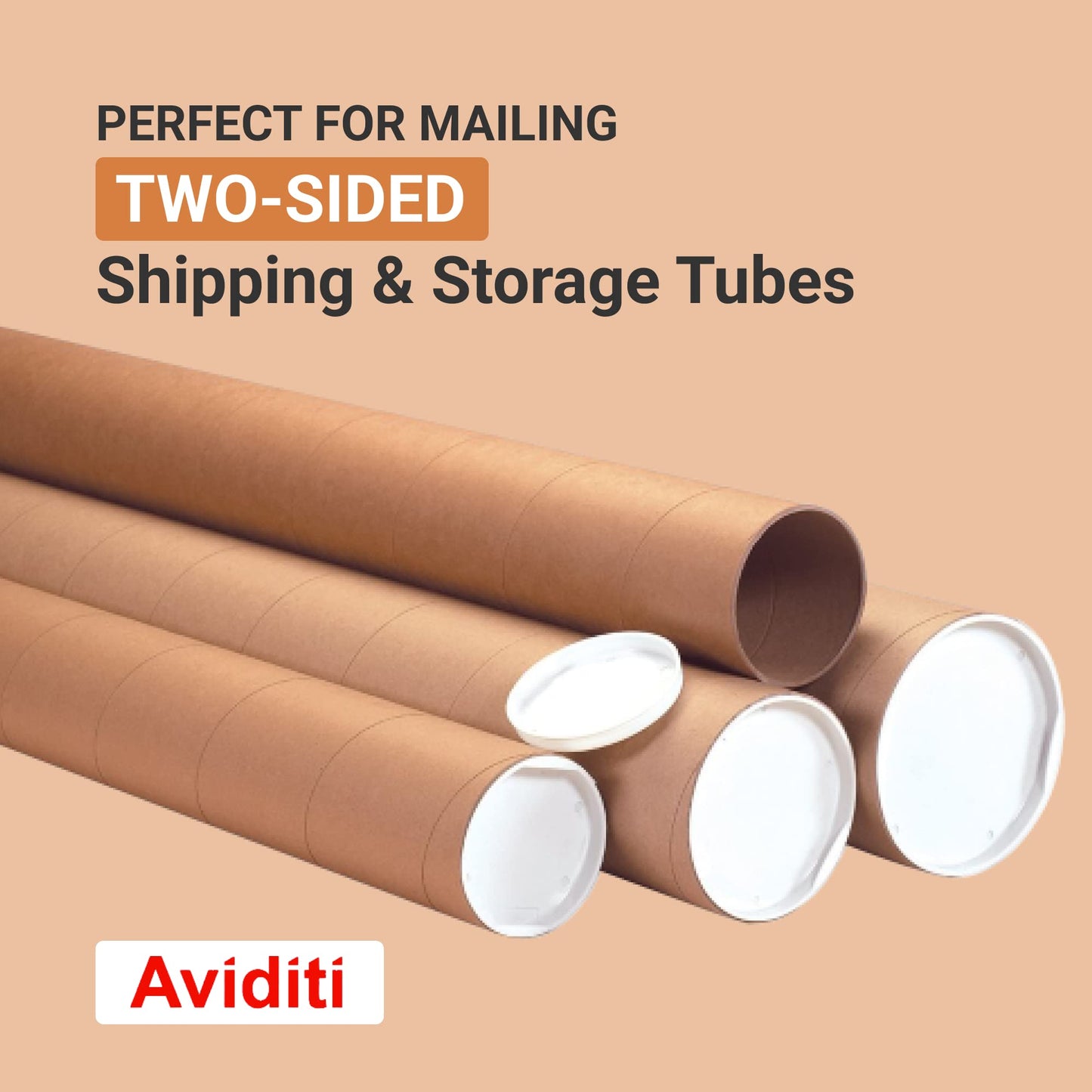 Aviditi BOX USA BOX USA Mailing Tubes, 3" W x 16" H, 24-Pack - Round Corrugated Tubes for Mailing and Storage of Blueprints, Artwork, Crafts, Posters, Long Art Holder