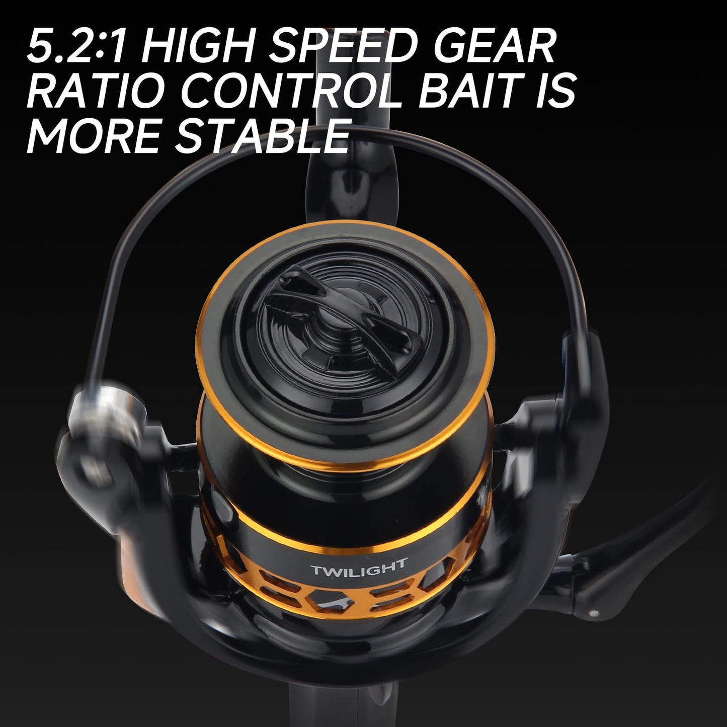 HAUT TON Dolphin Advance Edition Spinning Reel,5.2:1Gear Ratio,22LBS,5+1BB,Backlash Free Bearing,Sealed Drag System,Saltwater,Freshwater Fishing Reels (TGG, 1000)