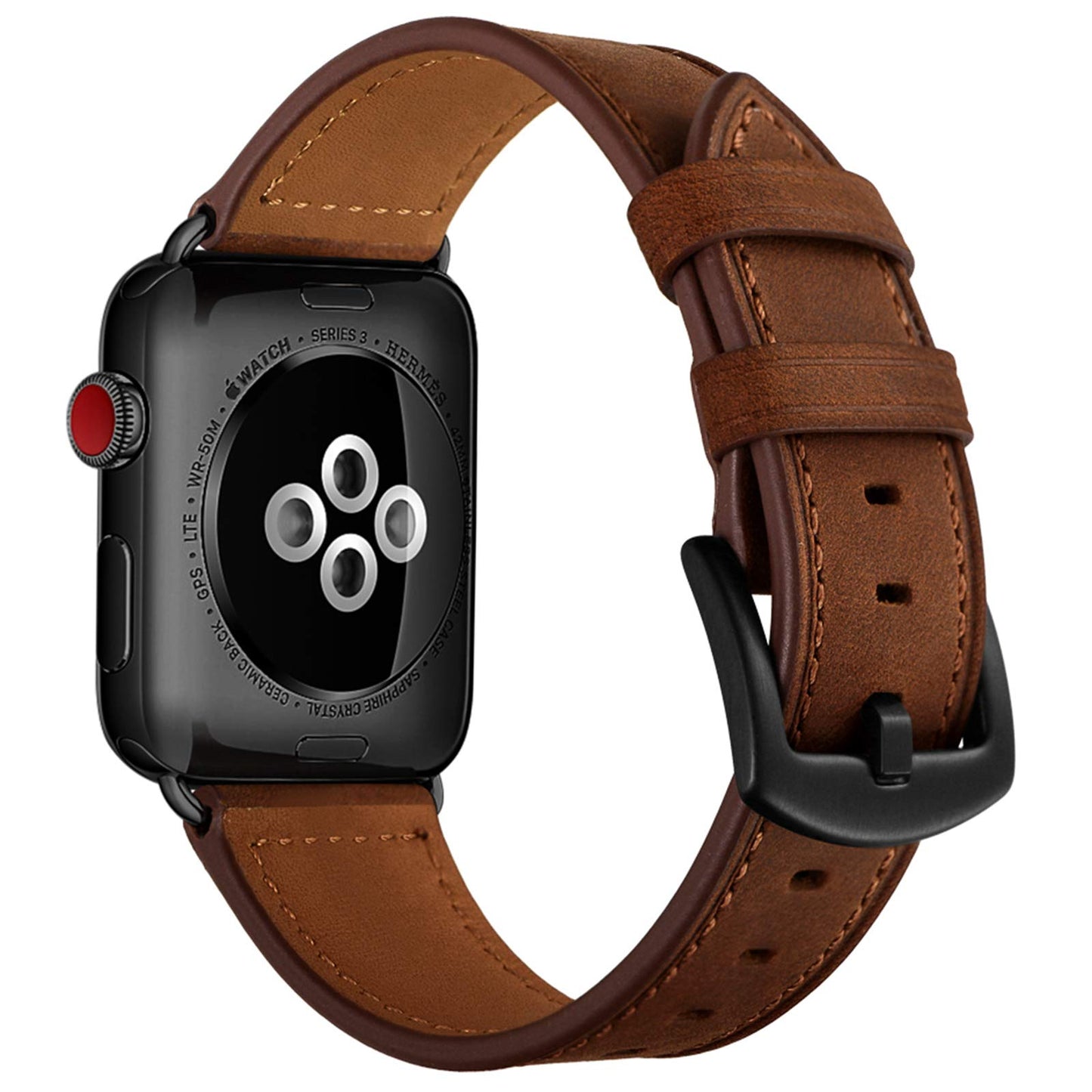 CINORS Leather Band Compatible with Apple Watch Vintage Series 11 10 42mm Bands Dark Brown Replacement Strap for iWatch Series 9 8 7 41mm Series 6 5 4 3 2 1 SE 38mm 40mm Men Women, Brown