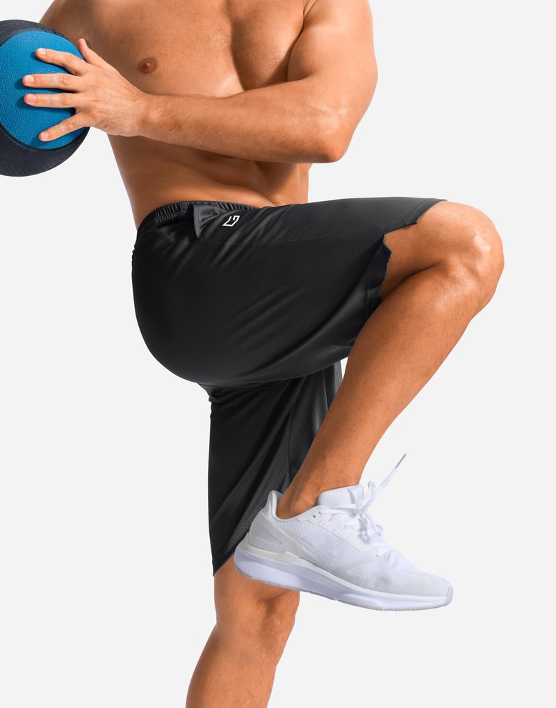 G Gradual Men's Athletic Shorts with Pockets 9" / 11" Long Basketball Shorts Lightweight Quick Dry Gym Workout Shorts for Men(Light Blue,4XL)