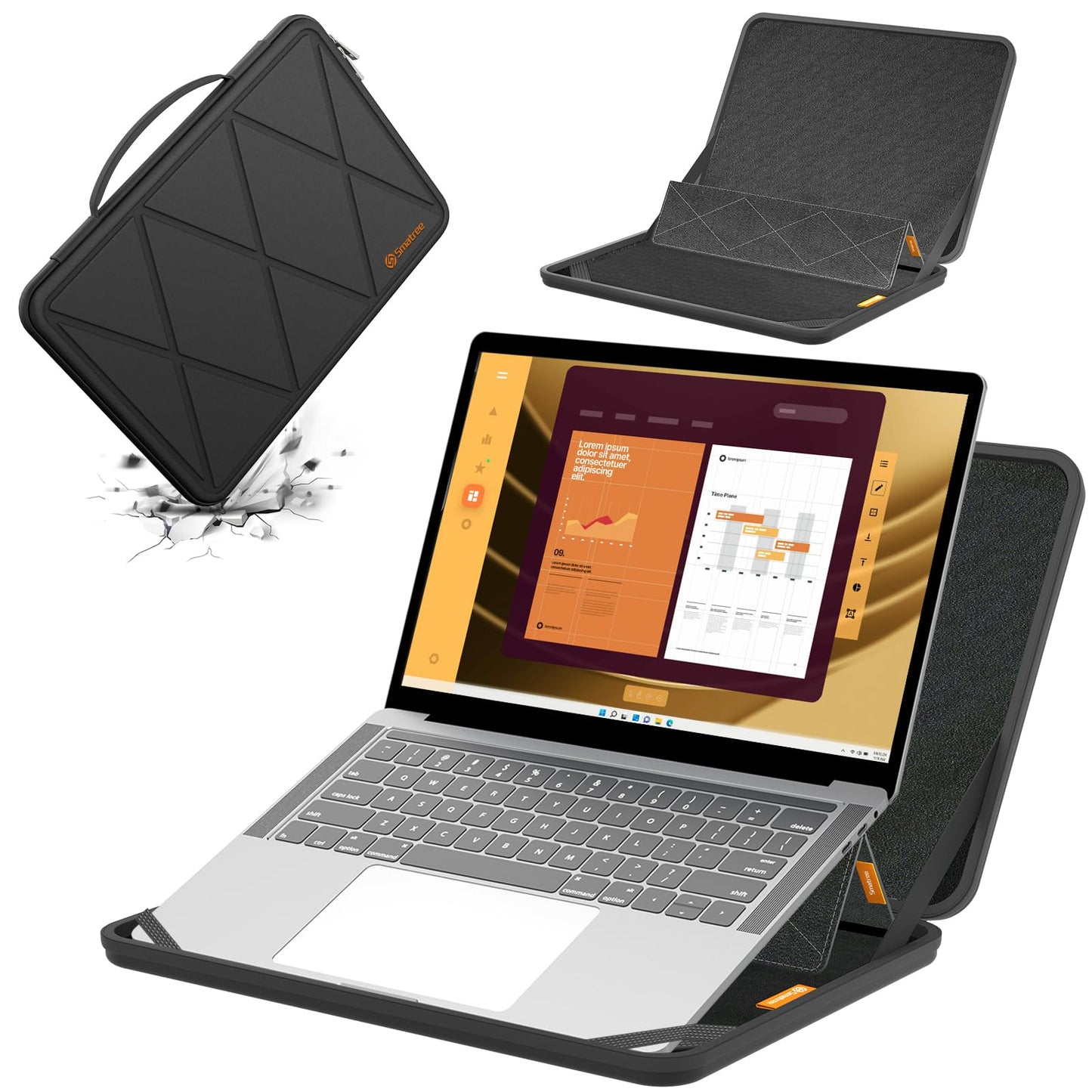 Smatree MS82 Hard EVA Protective Sleeve with Stand Compatible for 15.6 inch Dell Inspiron 15 3000/3520/3530/3535, Latitude 5550/5540/5530/5531, Precision 3591/3590/3581/3580, Vostro 3520/3530/3535
