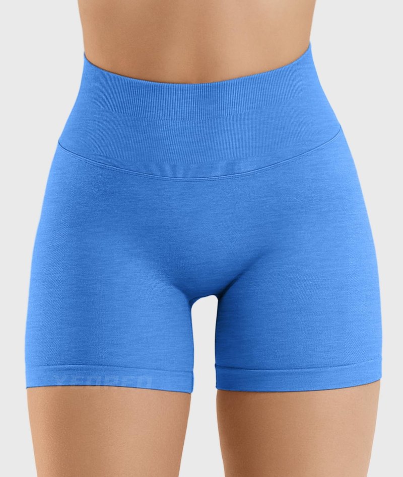 YEOREO SoftHue Workout Shorts Womens Scrunch Butt Lifting 4.5" Seamless Gym Clorisy Running Shorts Ocean Blue L