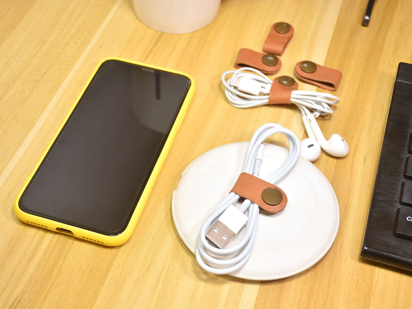 CAILLU Cord Organizer,Cord Keeper,Cable Organizer USB Holder,Cable Management,Cable Straps,Earbud case,wrap Headset Winder,Phone Earphone Clips Ties Stocking Stuffers for Men Gifts