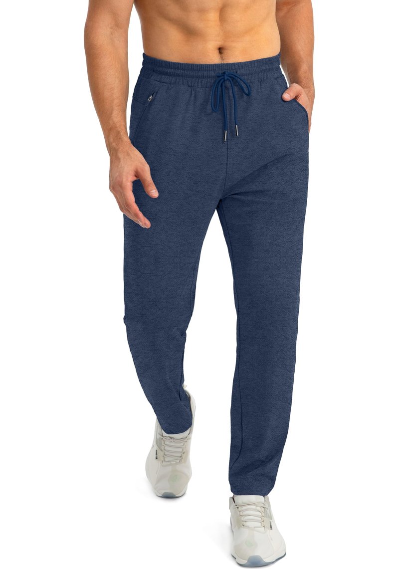 G Gradual Men's Sweatpants with Zipper Pockets Tapered Joggers for Men Athletic Pants for Workout, Jogging, Running (Heathered Academy Blue, Small)
