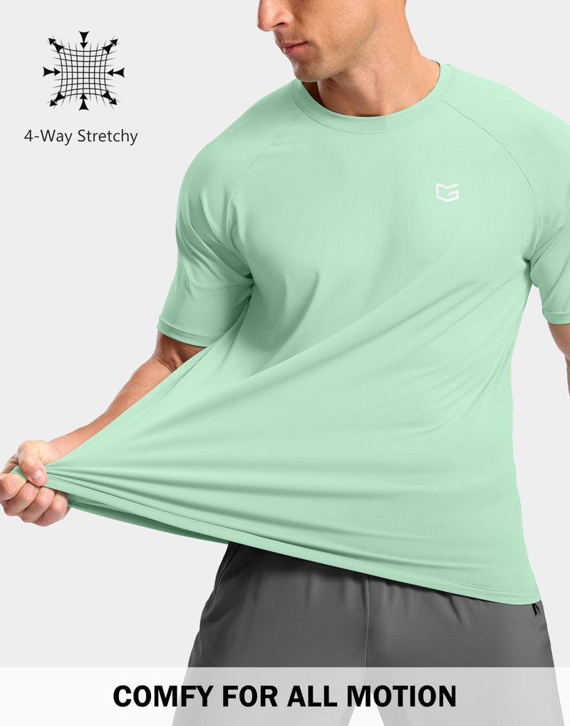 G Gradual Men's Athletic Workout T-Shirts Moisture Wicking Cooling Running Shirts Short Sleeve Performance Tee for Gym Tennis(Mint Green,XXL)