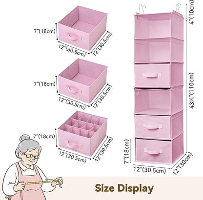 GRANNY SAYS Hanging Closet Organizer 6-Shelf, Separable to 2 Pack 3-Shelf
