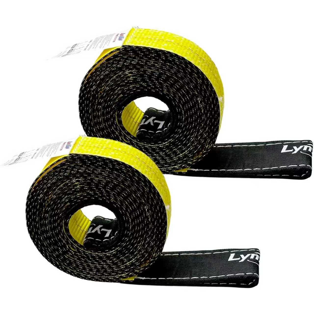 2''x 10FT Lift Sling Web Strap/Wear Guard End, Heavy Duty Flat Eye Lifting Sling with 15,000 lbs Reinforced Loops for Tree Saver Lifting Furniture Appliances Machine 2PK