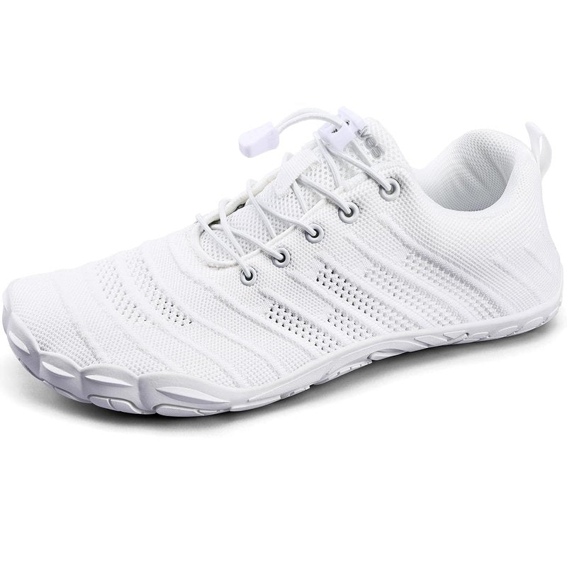 WateLves Water Shoes Women Men Anti Slip Barefoot Wide Toe Beach Breathable Walking Shoes Minimalist Zero Drop Sneakers for Beach Travel Hiking(B-White,42)