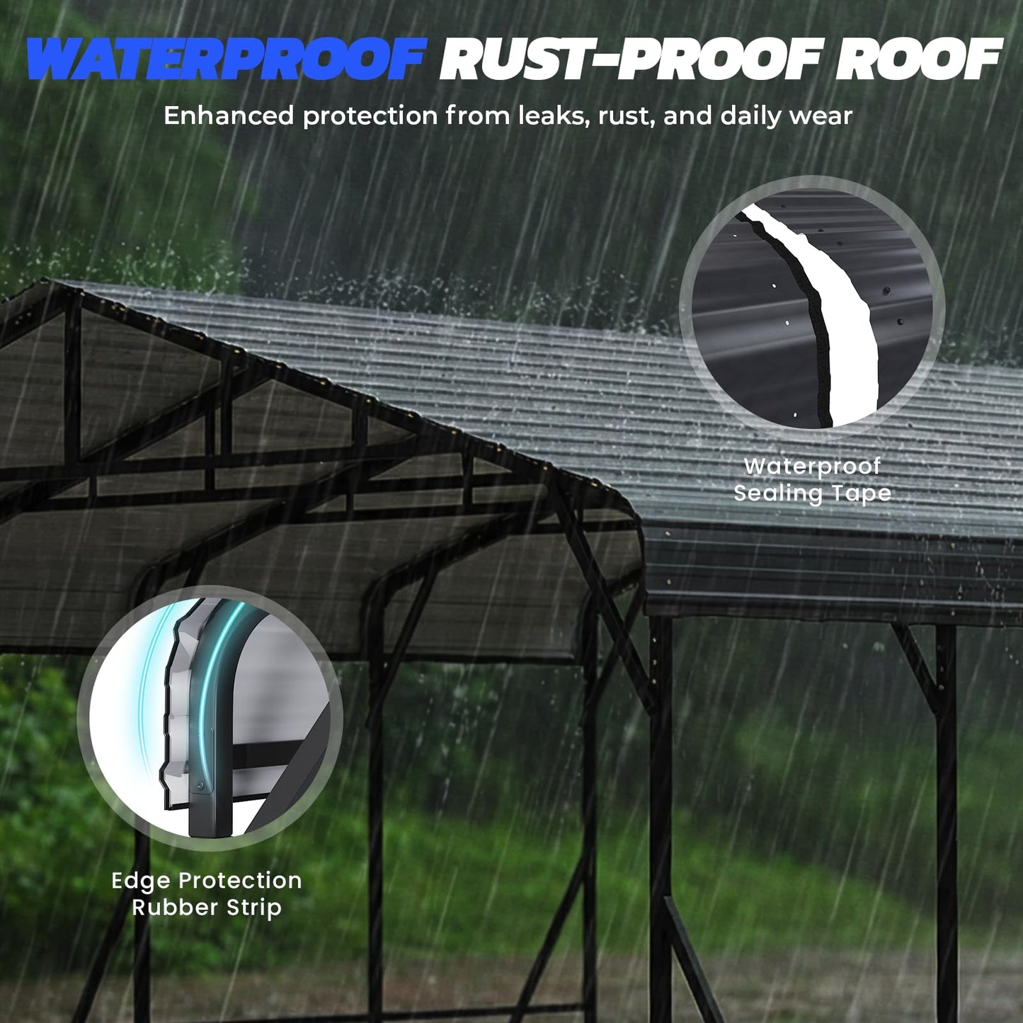 EROMMY 20x30 FT Heavy Duty Metal Carport with Reinforced Steel Braces & Galvanized Steel Roof and Frame, Sturdy Car Shed in All Weathers, Easy Assembly Car-Shelter for 2 Cars, SUV, Tractors and Boat