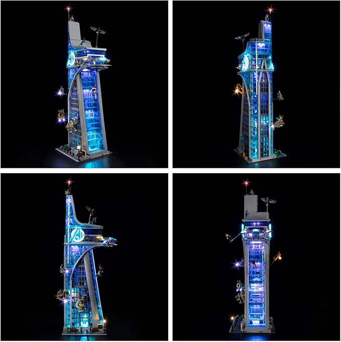 Kyglaring LED Lighting Kit for Lego 76269 Marvel Avenger Tower Building Set (No Model) Lights Set Compatible with Marvel Lego 76269 - Without Building Set(Remote Version)